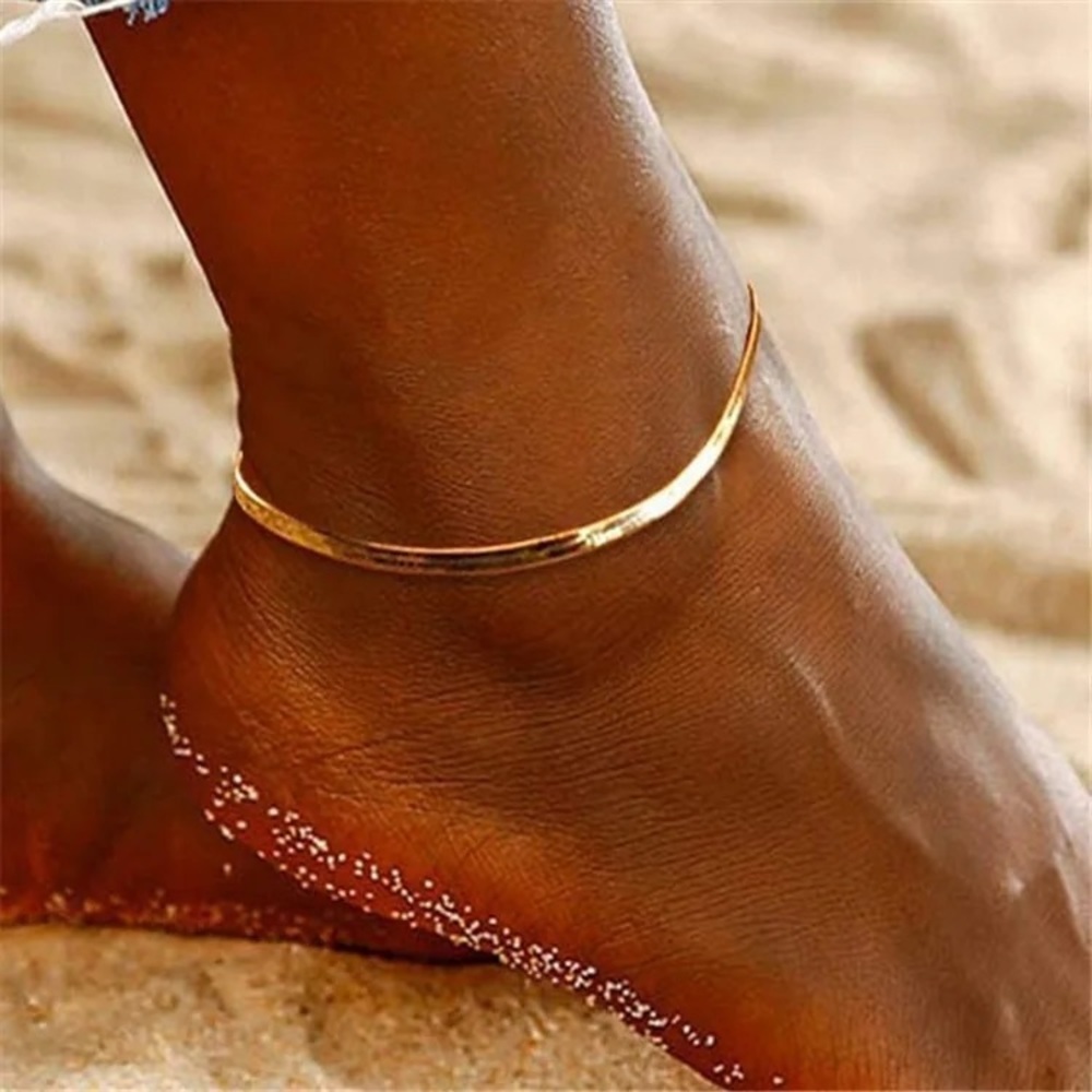 18k Gold Plated Snake Chain Anklet - Picture 6 of 8